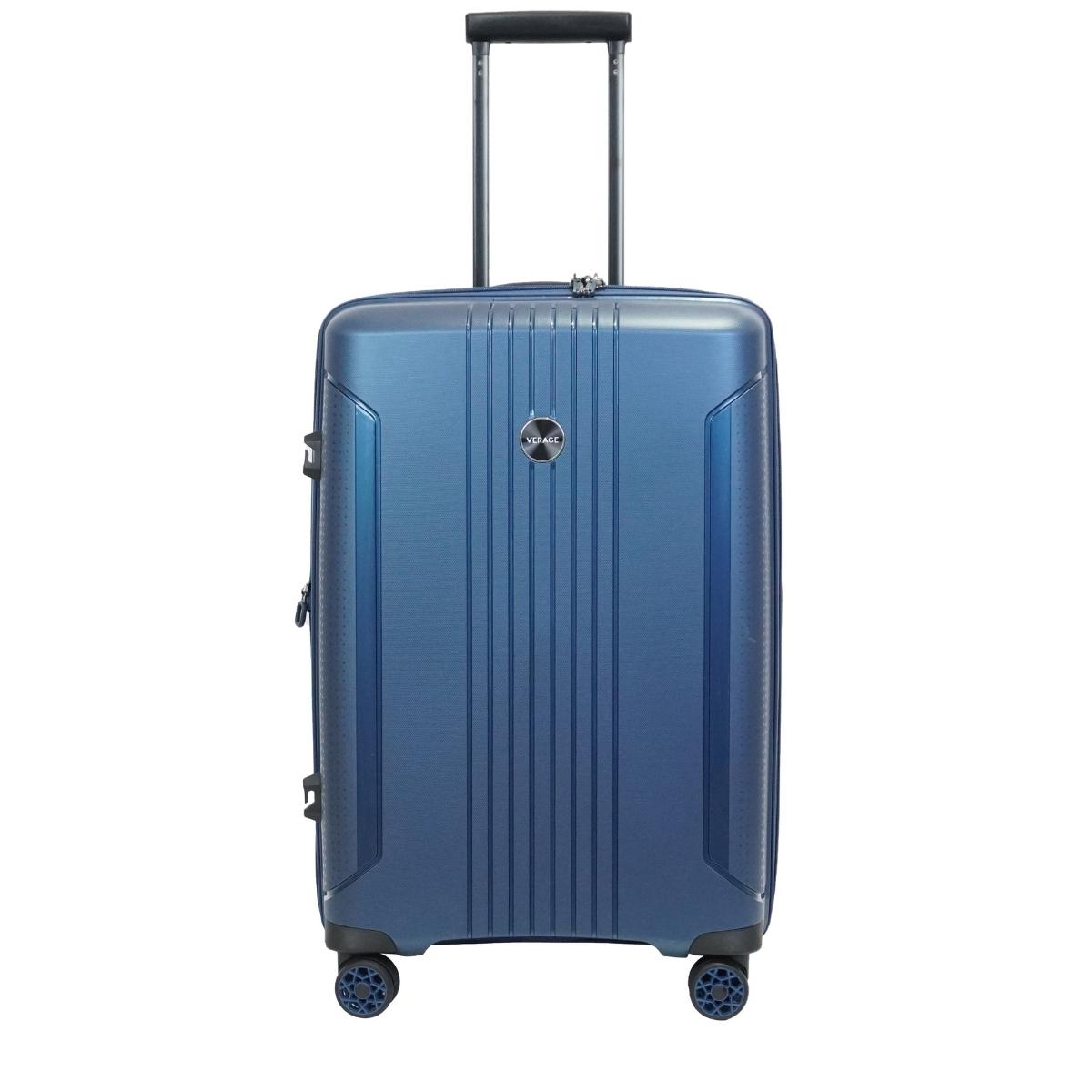 VERAGE 14 in. Blue Spinner Carry On Underseat Luggage with USB Port,  Softside Small Suitcase, Plus GM17016-10DW-14-Navy - The Home Depot